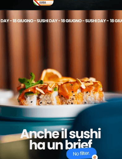 Post Instagram per il Sushi Day con un piatto di sushi