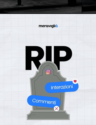 Post Instagram “RIP interazioni e commenti”